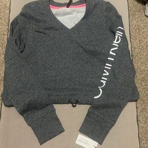 Calvin Klein cropped v-neck sweatshirt